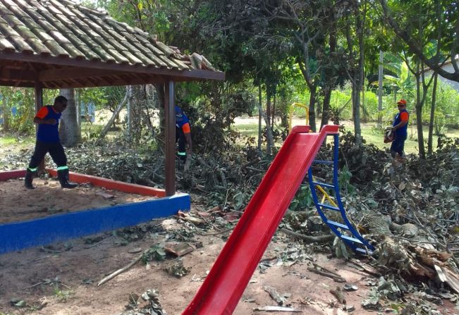 DEFESA CIVIL DE MOCOCA REALIZA MANUTENÇÃO E REPAROS NA ESCOLA ASPASE