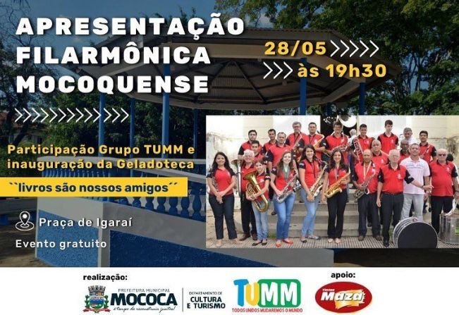 ESTÁ CHEGANDO O DIA: É NESTE SÁBADO (28) A APRESENTAÇÃO ESPECIAL  DA FILARMÔNICA MOCOQUENSE NA PRAÇA CENTRAL DE IGARAÍ!