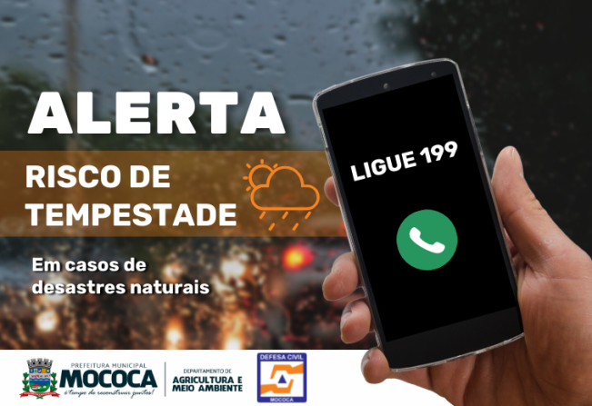 PREFEITURA ALERTA PARA RISCO DE TEMPESTADE 