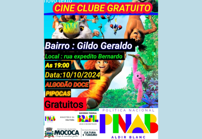  HOJE!! CINE CLUBE GRATUITO 