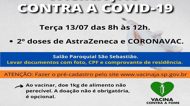 ATENÇÃO SEGUNDAS DOSES DE ASTRAZENECA E CORONAVAC AGENDADAS >>