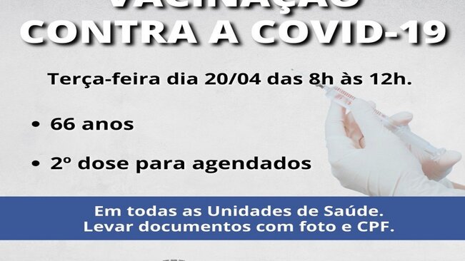 PREFEITURA DE MOCOCA ANTECIPA VACINAÇÃO DE IDOSOS DE 66 ANOS.