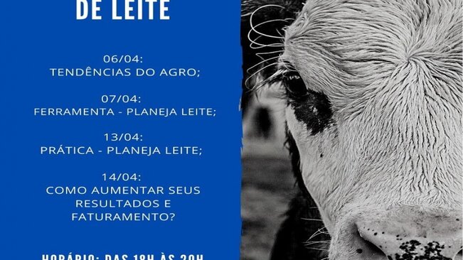 *OPORTUNIDADE* 

*O Sebrae abre 50 vagas para produtores rurais da região que atuam com bovinocultura de leite.*